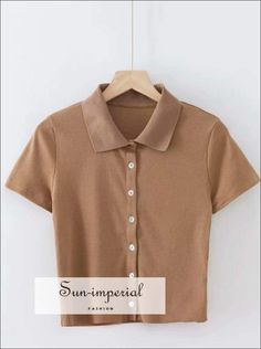 Material:COTTON Decoration:None Item Type:Tops Fabric Type:Knitted Style:Casual Tops Type:Tees Pattern Type:Solid Sleeve Length(cm):Short Sleeve Style:REGULAR Gender:Women Collar:Turn-down Collar Clothing Length:Short Size Table S : Shoulder 32cm(12.6") Bust 68-84cm(26.8"-33.1") Length 41cm(16.1") Sleeve 13cm(5.1") M : Shoulder 33cm(13") Bust 72-88cm(28.3"-34.6") Length 42cm(16.5") Sleeve 14cm(5.5") The size be measured by ourselves, error 1-3cm Sizing advice :Most items run small ( discluding s Cropped Polo Shirt, Imperial Fashion, Womens Black Shorts, Colorful Crop Tops, Light Blue Shorts, Tees Pattern, Next Clothes, Yellow Shorts, Collars For Women