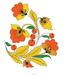 an image of flowers and leaves in the shape of a flower arrangement on a white background