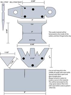 the diagram shows how to make a sewing machine with measurements and instructions for each piece