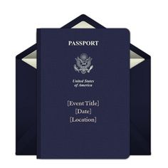 an open passport with the us flag on it and text that reads, event title date location