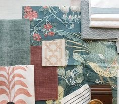 an assortment of different colored and patterned fabrics