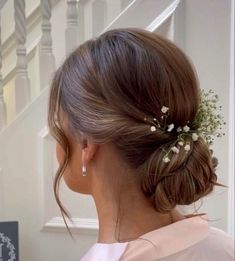 Bridesmaid Ponytail, Cute Wedding Hairstyles, Cute Bun Hairstyles, Classic Wedding Hair, Wedding Hair Up, Trendy Hairstyle