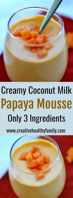 creamy coconut milk papaya mousse only 3 ingredients