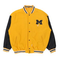 Vintage yellow Steve And Barrys Varsity Jacket - mens x-large Retro Track Jacket With Baseball Collar For College, Retro Cotton Varsity Jacket With Letter Print, Retro Long Sleeve Varsity Jacket For Campus, Retro Track Jacket With Baseball Collar, Retro Track Jacket With Baseball Collar For Streetwear, Collegiate Cotton Varsity Jacket, Retro Cotton Varsity Jacket For Sports, Retro Track Jacket For College In Winter, Retro Track Jacket For Winter College Wear