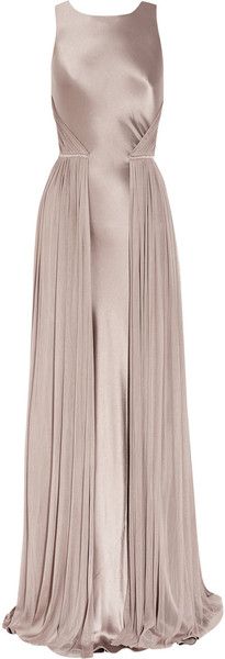 Amanda Wakeley Light Mauve Silk-satin and Mesh Gown. Style. Fashion. Nude Long Dress. Amazing. Detail Couture, Amanda Wakeley, Mesh Gown, فستان سهرة, Mode Inspo, Gorgeous Gowns, Beautiful Gowns, Fancy Dresses, A Dress