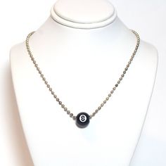 Punk Rock Black 8 Ball Billiard Poolhall Skater Hiphop Unisex Necklace Chain Measures 9" Long Grungepunkskaterkidcore #8ball #Eightball #Pool #Hiphop #Punk #Biker Bikercore Unisex Skater Grunge Lover Couple Hip Hop Circle Beads Chains Necklace For Women Men Fashion Y2k Jewelry Halloween Cosplay Costume Whimsygoth Dark Metal Music Rockandroll Emo Unisex Urban Streetwear Festival Metallic Fringe Black Multilayer Gunmetal Deal Trendy Hypebeast Streetwear Aesthetics Steampunk Punkrocker Rocker Avril 8 Ball Jewelry, 8 Ball Necklace, Skater Necklace, Grunge Necklaces, Hypebeast Streetwear, Layered Coin Necklace, Rockstar Aesthetic, Elephant Pendant Necklace, Charm Choker Necklace