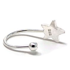 Sterling Silver Star Ear Cuff - Fine Jewelry Adjustable Sterling Silver Ear Cuff For Everyday, Handmade Adjustable Sterling Silver Ear Cuff, Trendy Nickel-free Sterling Silver Ear Cuff, Silver Sterling Silver Tarnish-resistant Ear Cuff, Silver Star-shaped Ear Cuff For Gift, Ear Cuff Earings, 925 Silver Earrings, Sterling Silver Cuff, Cuff Earrings