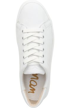 Sam Edelman Ethyl Low Top Sneaker (Women) | Nordstrom Everyday Synthetic Sneakers With Removable Insole, Everyday Sneakers With Removable Insole, Everyday Synthetic Sneakers With Cushioned Footbed, Everyday Synthetic Sneakers With Textured Sole, Trendy Synthetic Sneakers For Everyday, Trendy Synthetic Everyday Sneakers, Trendy Leather Sneakers With Removable Insole, Everyday Synthetic Sneakers With Contrast Sole, Synthetic Sneakers With Contrast Sole For Everyday