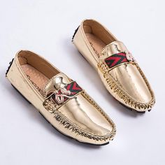 Men's Italian Style Trendy Genuine Leather Loafers - AM APPAREL Luxury Gold Loafers For Party, Gold Leather Loafers For Summer, Trendy Leather Formal Loafers, Casual Leather Loafers For Parties, Fitted Leather Loafers For Summer, Trendy Leather Loafers For Party, Summer Leather Loafers, Gold Loafers For Formal Summer Occasions, Spring Party Leather Loafers