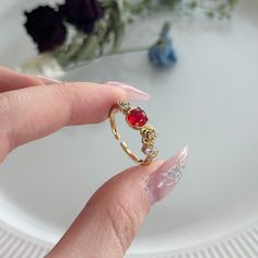 📌 Please Note: When adjusting the ring, please squeeze or expand the ring body slowly and gently. 💎 Materials: 14k Gold Electroplated - more durable than regular platings Cubic Zirconia Eco Resin 📐 Size: Adjustable Open Design - Size 5+ Glassine Bags, Eco Resin, Rose Ring, Open Design, Green Item, Jewelry Pouch, Jewelry Gift Box, Gold Plated Jewelry, Jewelry Plate