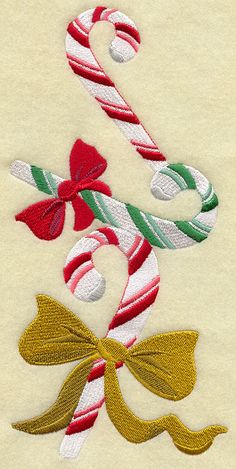 the candy canes are on top of each other in this machine embroidery design pattern