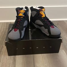 Brand New Air Jordan 7 Retro Size 12 More Pics If Needed Trophy Rooms, Jordan 7, Shoes Air, Retro Color, Jordan Shoes, Mens Shoes Sneakers, Air Jordan, Black Gray, Air Jordans