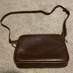 Brown Leather Madewell Camera Bag. Has Calf Hair On One Side And Smooth Leather On The Other. Brand New With Tags Tan Clutch Shoulder Bag For Travel, Madewell Bags, Calf Hair, One Sided, Smooth Leather, Camera Bag, Crossbody Bags, Madewell, Brown Leather