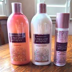 Nwt Bath & Body Works "A Thousand Wishes" 3-Piece Hair Care Collection. New Includes A Shampoo, A Conditioner, And A Dry Shampoo. Fragrance Notes Of Pink Prosecco, Sparkling Quince, Crystal Peonies, And Almond Creme. Brand New, Never Used, Still Sealed In The Original Packaging. Shampoo And Conditioner Retail For $16.95 Each. Dry Shampoo Retails For $14.95 + Tax And Shipping That I Paid. Smoke-Free Home With A Dog I Truly Appreciate You Popping By My Closet. Respectfully, Please Keep In Mind Tha Bath And Body Works Shampoo, Hygiene Essentials, Almond Creme, Honey Hair Mask, Travel Size Shampoo, Pink Prosecco, A Thousand Wishes, Good Shampoo And Conditioner, Lavender Aromatherapy