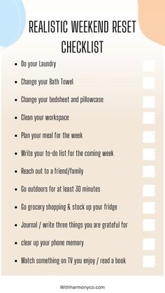 Perfect Weekend Routine, Productive Weekend Routine, Weekend Checklist, Weekend Reset, Sunday Habits, Weekly Habits, Productive Weekend, Weekend Routine, Sunday Routine