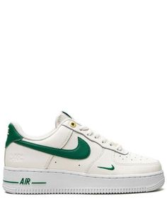 Nike Air Force 1 Low "Malachite - White" sneakers Nike's Air Force 1 Low "Malachite" celebrates the 40th Anniversary of the Air Force 1. This model comes in a Sail, Malachite, white, and metallic gold colour scheme. Here, Sail leather appears across the base, mesh liner and tongue while a dark green tone adorns the Swoosh logos on the sides, AIR branding on the midsole and heel, ‘1’ branding hits the tongue, and ’82-22’ covers the insoles.

Composition

Lining: Fabric 100%

Outer: Leather 100%, Artificial Leather 100%

Sole: Rubber 100%

Product IDs

FARFETCH ID: 19277651

Brand style ID: DQ7658101 Luxury Modern Low-top Nike Air Force 1, Casual Green Nike Air Force 1 With Gum Sole, Green High-top Sneakers With Gum Sole For Streetwear, Green Nike Air Force 1 For Streetwear, Green Gum Sole Sneakers For Streetwear, Green Sneakers With Gum Sole For Streetwear, Nike Air Force 1 Green With Gum Sole, Classic Green Custom Sneakers For Streetwear, Green High-top Sneakers With Logo