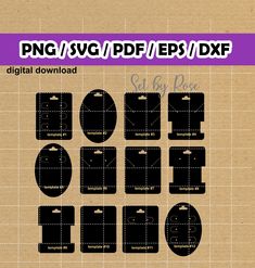 digital paper cut files for cutting and embellishment with the text png / svg / df / eps / dxf