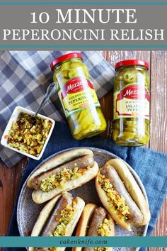 two hot dogs on buns with pickles and mustard