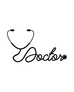 the word doctor with a stethoscope in it's mouth on a white background