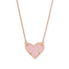 Women's Natural and Affordable Jewelry Ari Heart Short Pendant Necklace by Kendra Scott Feminine and classic with an asymmetrical design, the Ari Heart Pendant Necklace is our new obsession. Layer it or let it shine on its own - either way you'll be hearing 'Where'd you get that?' every time you wear this pendant necklace out. Shop more jewelry by Kendra Scott here! Details Ari heart pendant necklace Available in: Gold Iridescent Drusy Dichroic Glass Gold Black Drusy Gold Rose Quartz Rhodium Ivo Short Pendant Necklace, New Obsession, Let It Shine, Asymmetrical Design, Shine On, Kendra Scott, Heart Pendant, Light Pink, Pendant Necklace