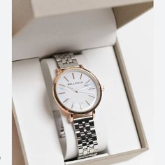 Nwt! Bellfield Stainless Steel Linked Bracelet Watch-Silver Linked Bracelet, Women Watches, Stainless Steel Watch, Steel Watch, Silver Watch, Link Bracelets, Accessories Watches, Bracelet Watch, Womens Watches