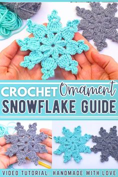 Learn how to crochet a snowflake in several colours other than just white with this step-by-step tutorial for beginners. Snowflake Crochet Pattern, Winter Wonderland Event, Free Crochet Snowflake Patterns, Snowflake Crochet, Crochet Christmas Ornaments Free, Crochet Snowflake, Crochet Ornament Patterns, Snowflake Patterns, Ravelry Crochet