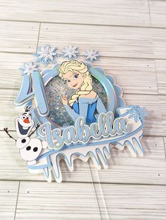 a frozen princess birthday card with the number one on it