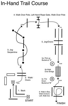 a diagram showing how to use the in - hand trail course