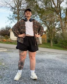 Nonbinary Aesthetic Outfit, Mid Size Guy Outfits, Soft Masc Plus Size, Plus Size Masc Summer Outfits, Masc Fashion Aesthetic, Trans Summer Outfits, Butch Summer Outfits, Plus Size Gender Neutral Fashion, Summer Trans Masc Outfits