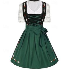 Carnival Oktoberfest Beer Costume Dress Dirndl Trachtenkleider Maid Bavarian German Munich Wiesn Women's Traditional Style Cloth Dress Apron 2024 - $37.99 Oktoberfest Outfit Women, Bavarian Costume, Beer Girl Costume, German Clothing