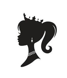 the silhouette of a woman's head wearing a tiara