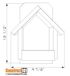 a drawing of a dog house with measurements