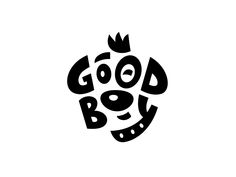 a black and white logo with the words good b o g in bold font on it