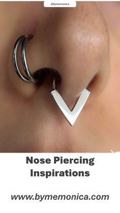 the nose piercing is being displayed in this advertisement