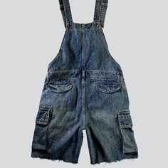 Take your urban style to the next level with the vintage-inspired 2023 Summer Collection Cargo Men's Denim Romper! This slim cut piece is the perfect blend of couture and nostalgic fashion. featuring suspenders and buttons closure to ensure a snug fit.Why You'll Fall In Love: Vintage Vibes: Capture the spirit of nostalgia with this denim romper. designed to evoke the iconic Y2K fashion of the millennium. Slim Fit: Its slim fit silhouette promises to flatter your frame. taking your look to the ne Utility Overalls With Cargo Pockets For Summer, Denim Cargo Pocket Jumpsuit Overalls, Casual Washed Blue Shortalls With Pockets, Dark Wash Denim Shortalls With Pockets, Denim Shortalls With Pockets In Dark Wash, Summer Denim Cargo Jumpsuit, Summer Denim Jumpsuit With Cargo Pockets, Utility Denim Overalls With Belt Loops, Washed Denim Shortalls