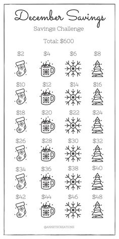 christmas savings worksheet with symbols and numbers to print out for the holiday season