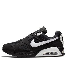 (GS) Nike Air Max IVO 'Black White' 579995-011 (SNKR/Retro/Low Top) Black Low-top Ventilated Sneakers, Black Low-top Sneakers With Ventilation, Black Sneakers With Ventilation For Streetwear, Black Ventilated Sneakers For Streetwear, Classic Black Sneakers With Air Cushioning, Black Sneakers With Vented Sides For Light Sports, Black Sneakers With Vented Sides For Jogging, Black Breathable Sneakers For Jogging, Classic Black Breathable Sneakers