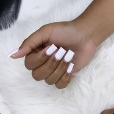 White Short Acrylic Nails, All White Nails, Short White Acrylic Nails, White Square Nails, Short White Nails, White Short Nails, Diy Acrylic Nails, Butterfly Nail Art