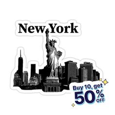 new york sticker with the statue of liberty