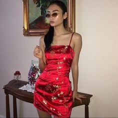 New With Tags || Never Worn Bd Dress, Red Chinese Dress, Prom Outfit, Streetwear Mode, I Am Gia, Street Fashion Photography, Chinese Dress, Mode Inspo, Pastel Goth