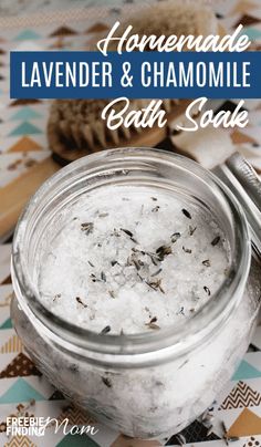 homemade lavender and chamomile bath soak