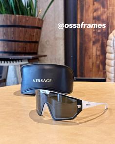 Versace VE4461 Shield Sunglasses with extra lens Grey Mirror, White Lenses, Mirror Silver, Shield Sunglasses, Sporty Chic, Silver Mirrors