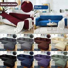 different styles of couches in various colors and sizes