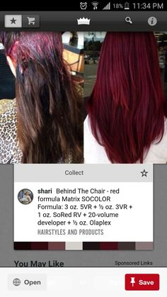 Red Hair Formulas, Matrix Hair Color, Hair Color Images, Matrix Hair, Redken Hair Color, Shades Of Red Hair, Red Ombre Hair, Best Hair Color, Redken Hair Products