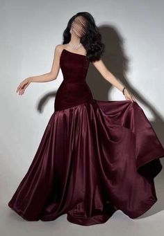 Long Ball Dresses, Dress For Wedding Party, Velvet Evening Dress, Gowns For Women, Dress For Wedding, Dark Burgundy, Evening Dresses For Weddings, Mermaid Evening Dresses, Photo Outfit