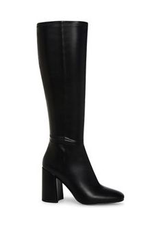 Heightened by a chunky block heel, these knee-high boots from Madden Girl amp up any outfit. | Madden Girl Winslow Boots, Black, 8M Trendy Knee-high Boots With Stacked Heel, Trendy Black Full Length Boots, Trendy Full Length Black Boots, Black Full Length Trendy Boots, Trendy Tall Knee-high Boots With Stacked Heel, Black Tall Boots With Stacked Heel, Trendy Black Square Toe Knee-high Boots, Black Knee-high Boots For Spring, Full-length Black Platform Boots For Fall