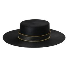 The Machina black bolero felt hat is adorned with a leather and zipper band for a chic look with a touch of edge. The hat comes in a classic round Bijou Van Ness hat box. 100% wool felt Brim measures 3.825 inches Elegant Black Fedora With Flat Crown, Elegant Flat Crown Top Hat For Fall, Black Formal Felt Hat With Flat Crown, Chic Formal Hat Band With Flat Crown, Black Felt Hat With Flat Crown For Formal Occasion, Black Flat Crown Felt Hat For Formal Occasions, Chic Formal Hat Bands With Flat Crown, Elegant Fur Felt Boater Hat With Flat Crown, Chic Black Hat Bands For Formal Occasions