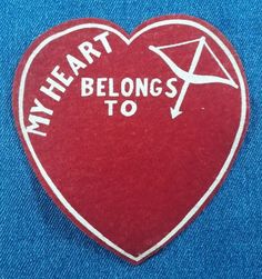 NOS 70s Vintage My Heart Belongs To Patch Felt Large Valentine Love Adore | eBay Gulfport Ms, Envelope Lettering, Patches For Sale, Valentine Projects, Valentines Art, Valentine Love, Vintage Patches, Print Ideas, Vintage Heart