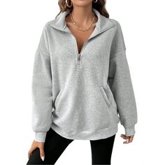 Product Details SHIBEVER Womens Oversized Sweatshirts Half Zip Pullover Long Sleeve Quarter Zip Hoodies Fall Clothes Category: women's sweatshirt women's pullover women's tops women's long sleeve sweatshirt women's v-neck zip sweatshirt women's loose pullover women's solid colour tops women's long sleeve shirt Clothing type: women's long-sleeved zip sweatshirt Thickness: moderate Shape: loose Neckline: zip V-neck Sleeve type: long sleeve Listing time: 2036 Size: S/M/L/XL/XXL Material: polyester Dropped Shoulder Sweatshirt, Half Zip Pullover, Solid Clothes, Casual Sweaters, Casual Sweatshirt, Long Sleeve Pullover, Clothing Patterns, Plus Clothing, Sweatshirt Fashion