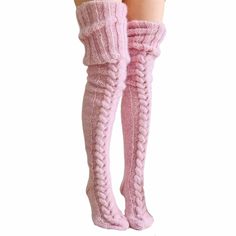 PRICES MAY VARY. Thigh High Socks - Women's knitted socks to keep your legs warm, comfortable, and breathable. Perfect for cold weather Leg Warmers - Thigh High Stockings are a must-have accessory for the autumn/winter season, pair them with tights, leggings, and skirts for a sweet and cozy look Matching Tips - The tops of the socks can be rolled up to the knee, so you can use these features to create two styles. You can wear them with boots or ankle boots, layered over leggings or skinny jeans Boots With Leg Warmers, Winter Stockings, Wool Stockings, Thigh Socks, Cable Knit Socks, Over Knee Socks, Design Moda, Leg Warmer, Stockings Legs